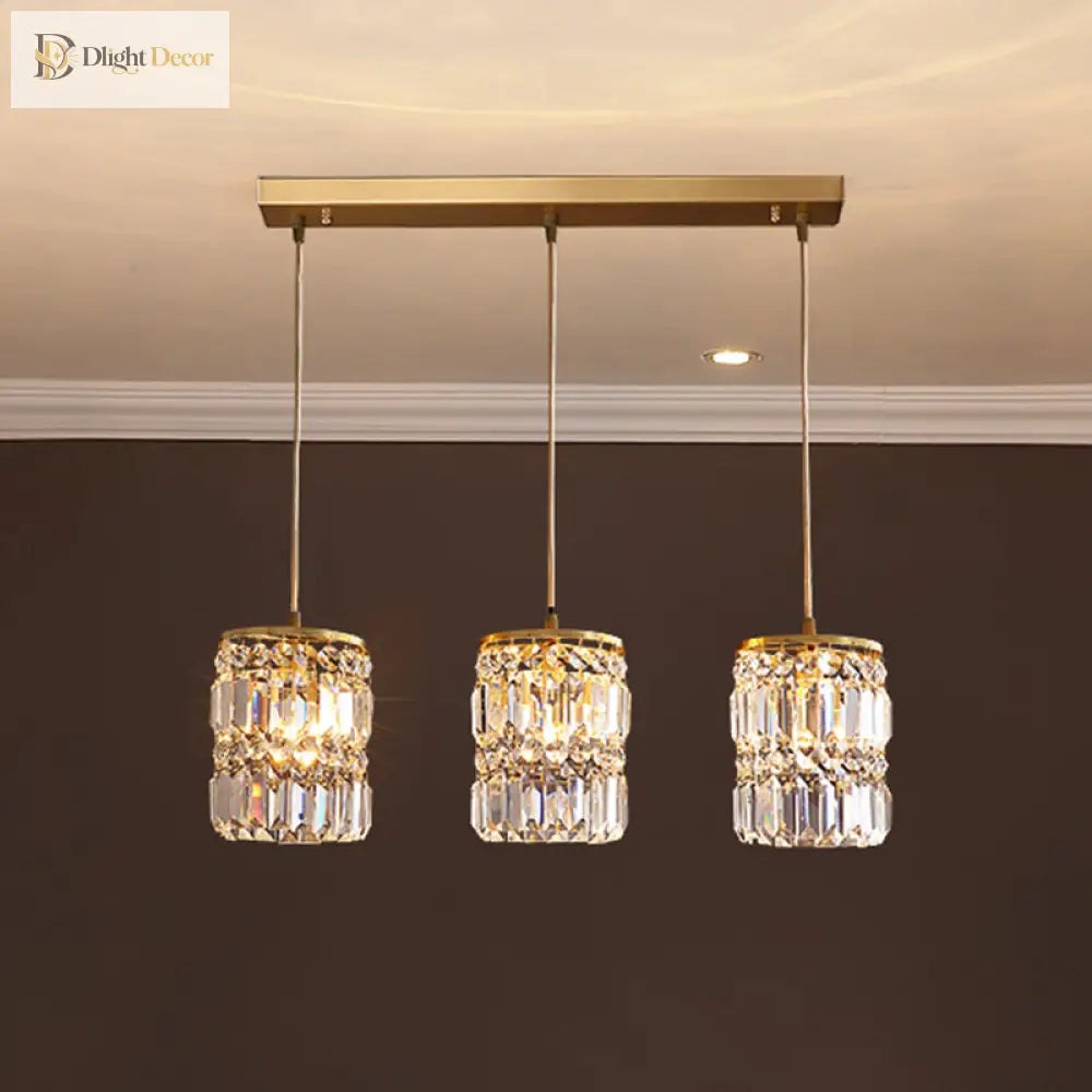 Modern Elegance Meets Warmth: Gold Crystal Pendant Light