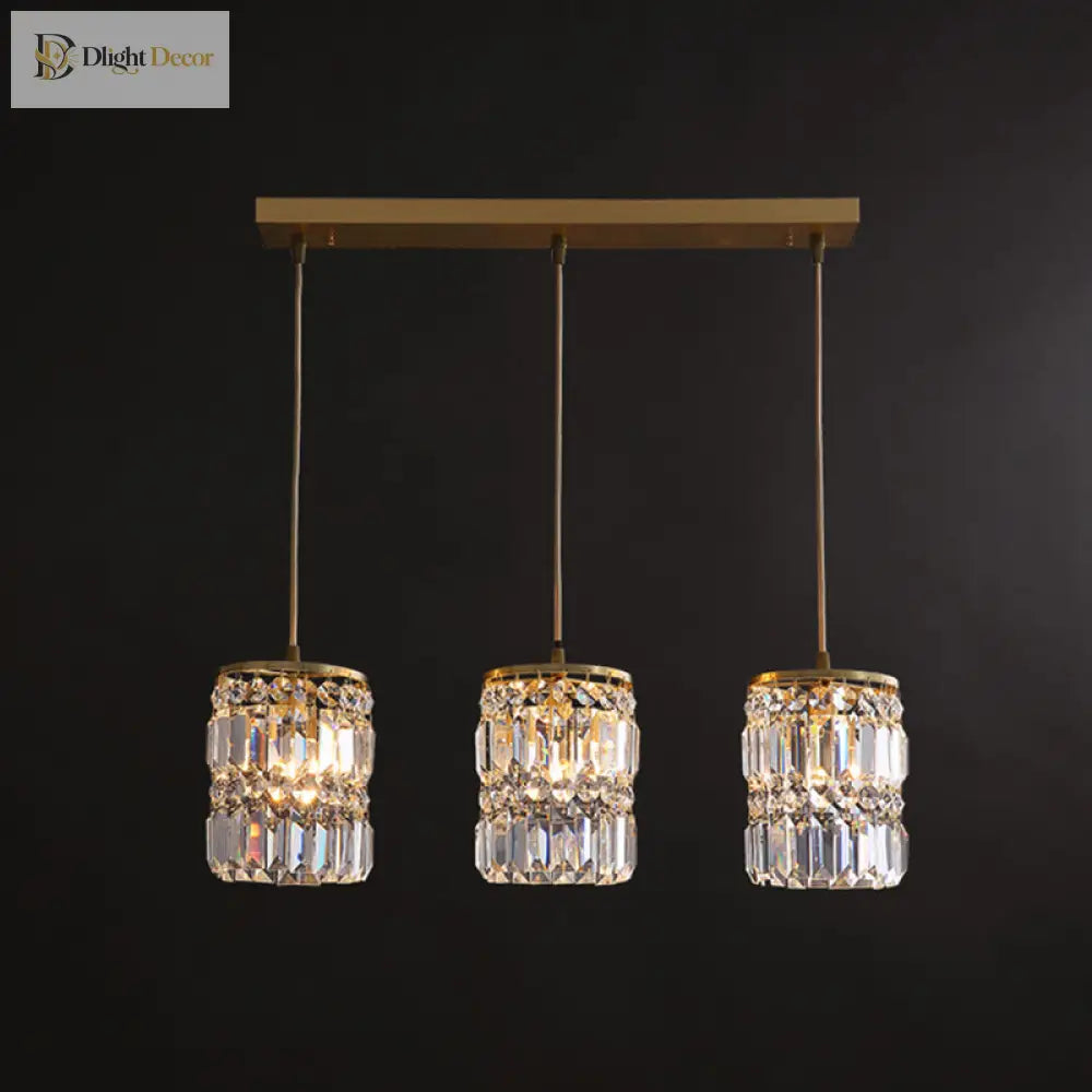Modern Elegance Meets Warmth: Gold Crystal Pendant Light