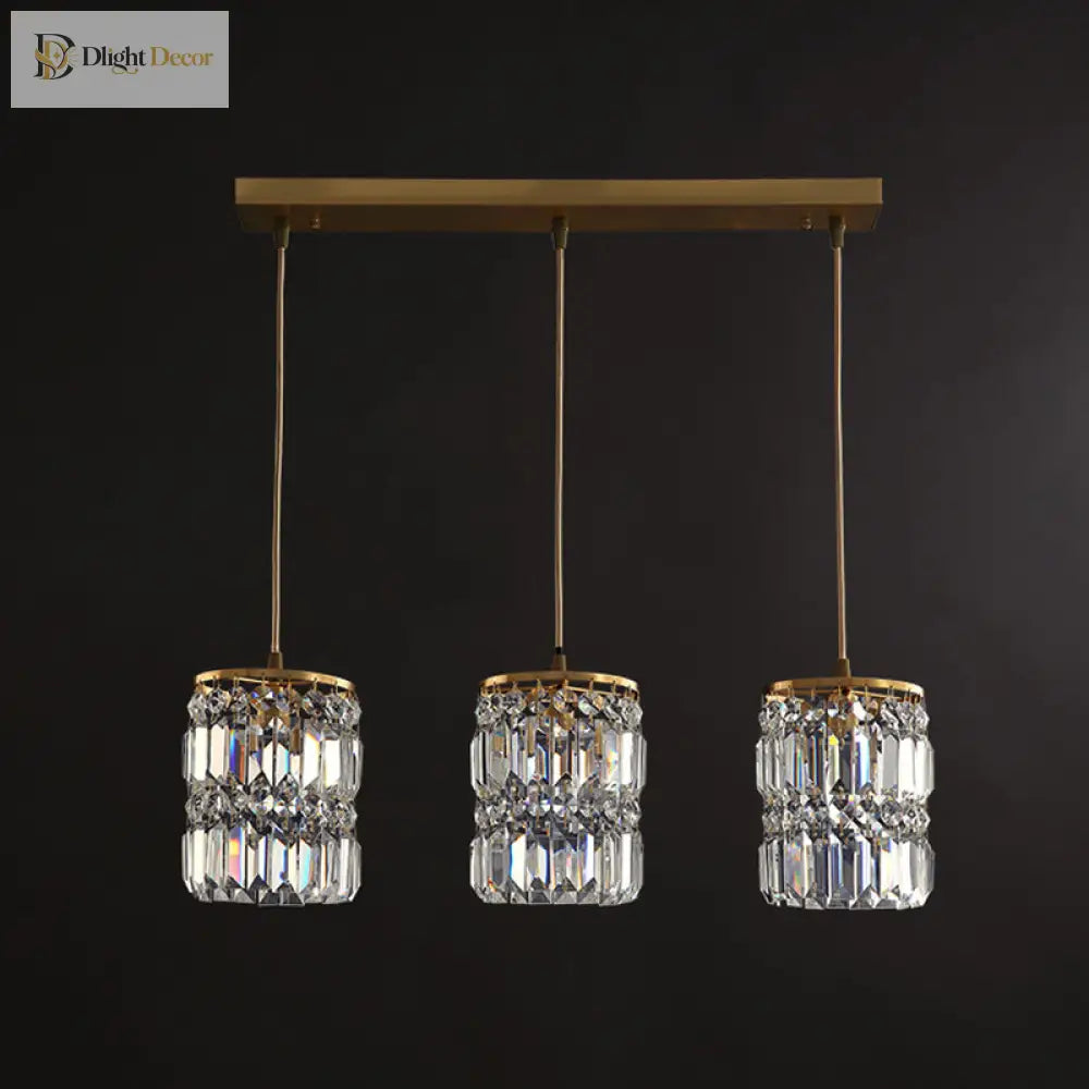Modern Elegance Meets Warmth: Gold Crystal Pendant Light