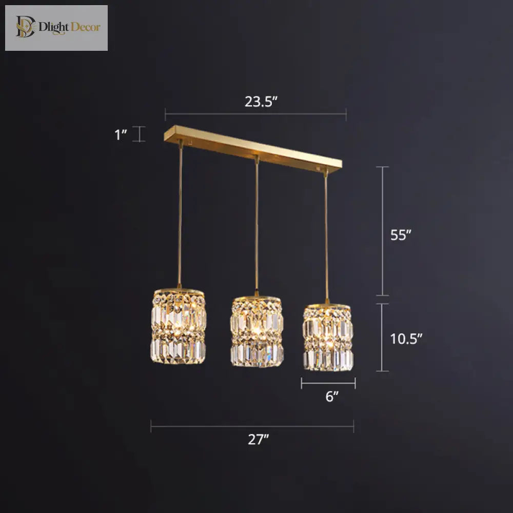 Modern Elegance Meets Warmth: Gold Crystal Pendant Light