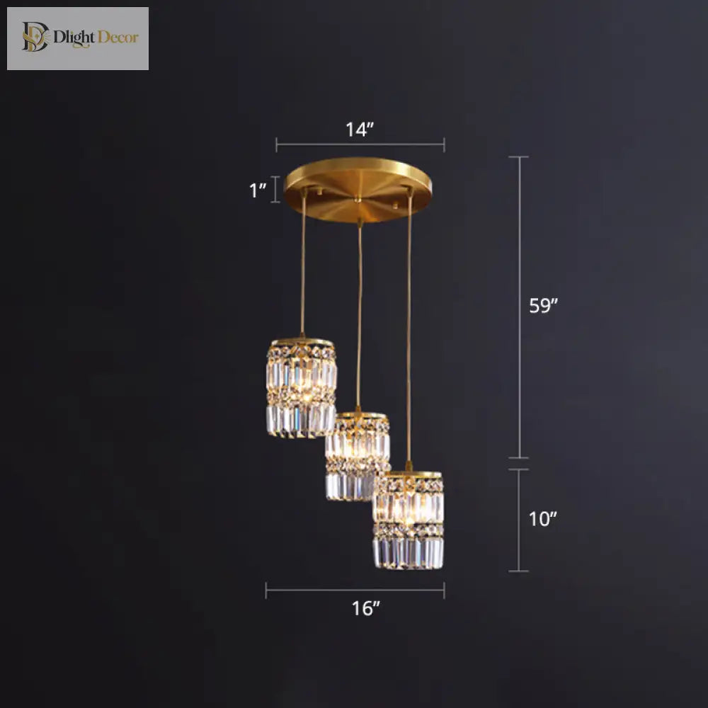 Modern Elegance Meets Warmth: Gold Crystal Pendant Light
