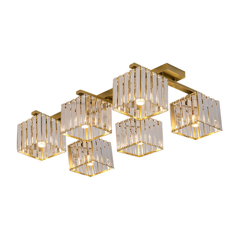 Anya’s Modern Crystal Chandelier - Square Design Ceiling Light