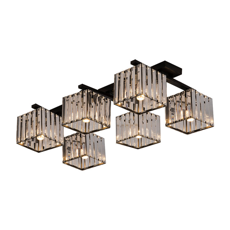 Anya’s Modern Crystal Chandelier - Square Design Ceiling Light