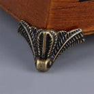 Antique bronze corner protector with raised filigree pattern for furniture corners