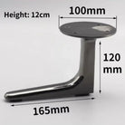 Black aluminum furniture leg dimensions: height 12cm, base 165mm, width 100mm