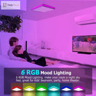 4W Square Wifi Led Ceiling Light - Dimmable Rgbcw Lamp With Remote Control For Living Room And