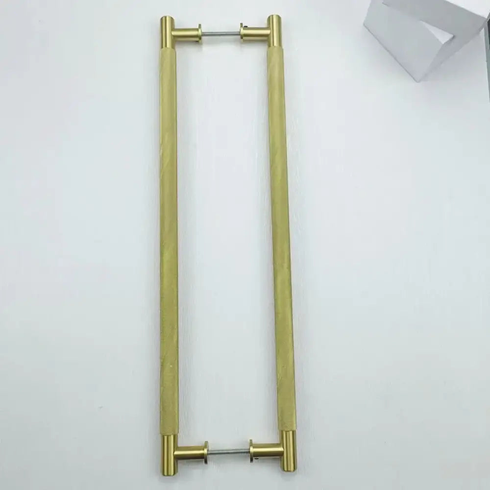 52cm Brass Knurled Door Handle – Gold Sliding Glass Door Pulls for Store Barn and Shower Room Double side Handles