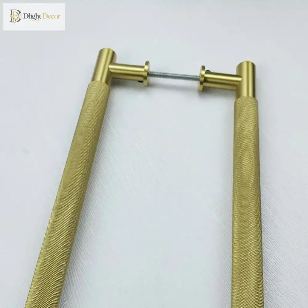 52cm Brass Knurled Door Handle – Gold Sliding Glass Door Pulls for Store Barn and Shower Room Handles