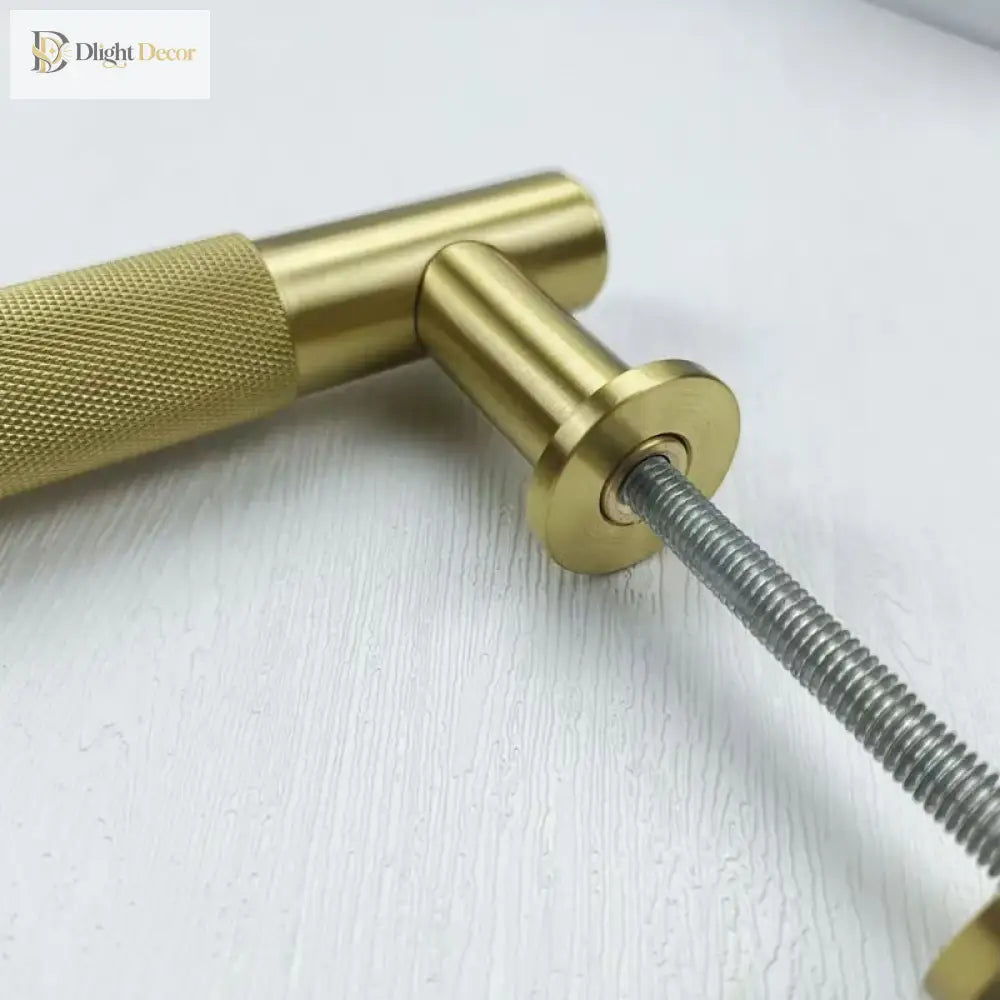 52cm Brass Knurled Door Handle – Gold Sliding Glass Door Pulls for Store Barn and Shower Room Handles