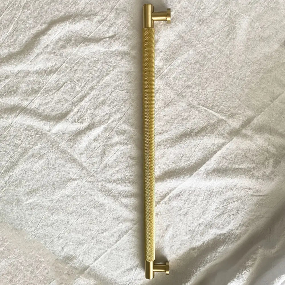 52cm Brass Knurled Door Handle – Gold Sliding Glass Door Pulls for Store Barn and Shower Room Single side Handles