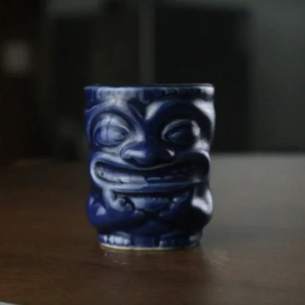 60ml Ceramic Tiki Mug – Hawaiian Cocktail Cup for Home Bars & Parties | Dlight Decor blue-type2-feiwawa / 60ml cups