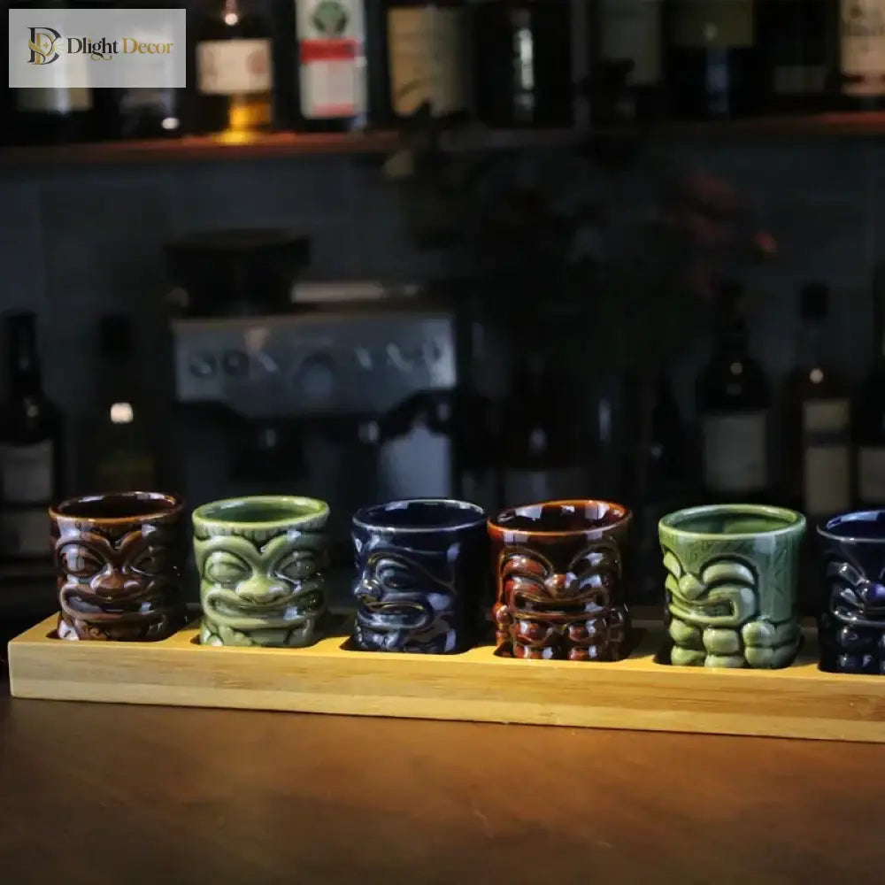 60ml Ceramic Tiki Mug – Hawaiian Cocktail Cup for Home Bars & Parties | Dlight Decor cups