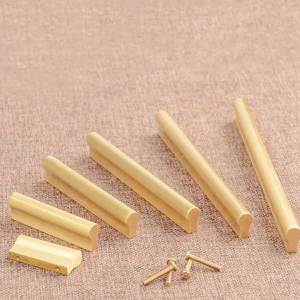6pcs Solid Brass Cabinet Handles and Knobs – European Wardrobe Pulls and Drawer Bars Pulls