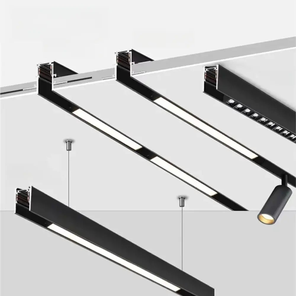 LED Embedded Magnetic Track Light - 6W/12W/18W/24W Folding Grille Spotlight ceiling light