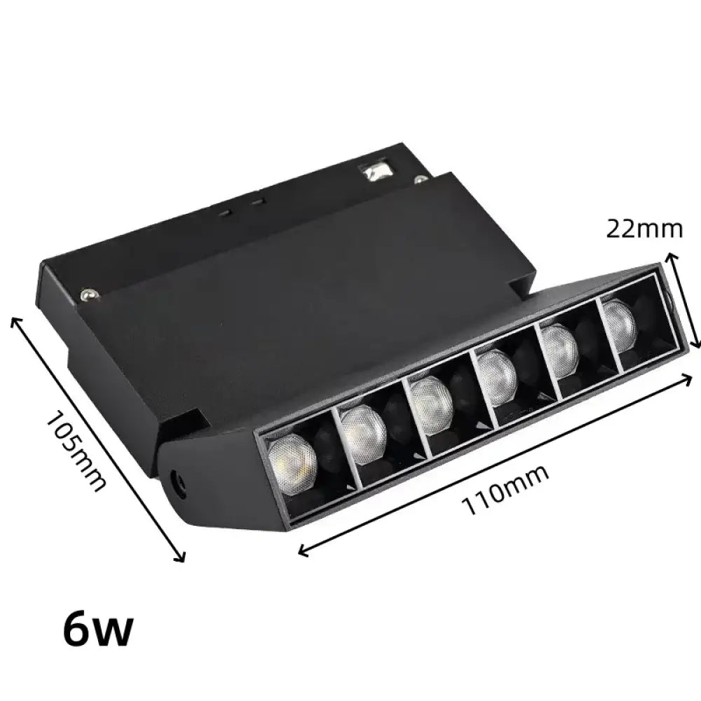 LED Embedded Magnetic Track Light - 6W/12W/18W/24W Folding Grille Spotlight 6W Folding Light / Cool white 6000K / CHINA