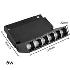 LED Embedded Magnetic Track Light - 6W/12W/18W/24W Folding Grille Spotlight 6W Folding Light / Cool white 6000K / CHINA