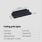 New Magnetic Track Light - Dimmable with Remote Control and 48V LED Ceiling Lamp fold grille 12w / Warm white 3000K