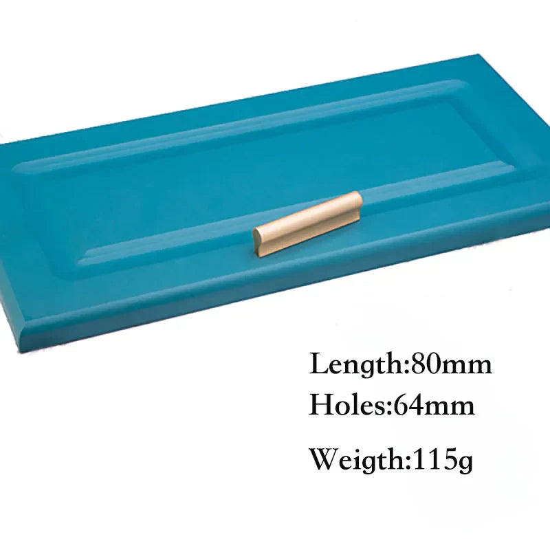 6pcs Solid Brass Cabinet Handles and Knobs – European Wardrobe Pulls and Drawer Bars L80mm Hole 64mm Pulls