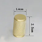 Gold Knurled Brass Handles – Textured Kitchen Cabinet Pulls and Wardrobe Knobs (50-500mm) 0.56 inch length / 1 piece