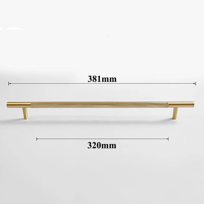 Cutting Diamond Knurled Brass Cabinet Handles – Textured Wardrobe Pulls and Drawer Knobs BB 381mm length Handles