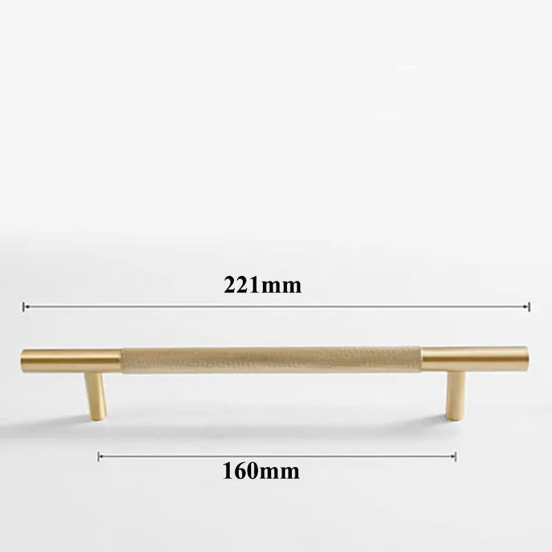 Cutting Diamond Knurled Brass Cabinet Handles – Textured Wardrobe Pulls and Drawer Knobs BB 221mm length Handles