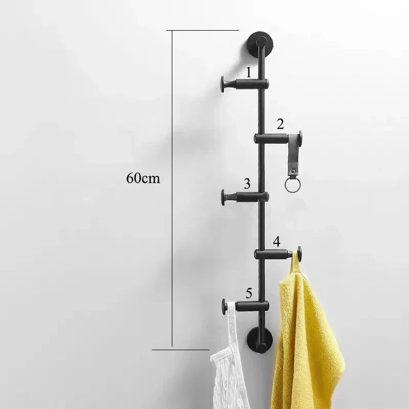 European Brass Wall Hook – 60cm Towel and Cloth Hanger for Bedroom and Washroom Storage 5-hooks 1 wall Hook