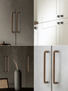 Knurled Brown Aluminum Alloy Handle – Textured European Cabinet and Wardrobe Pulls (320mm) Handles