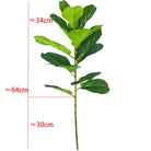 Dlight Decor 122cm Large Ficus Tree Branch with Tropical Rubber Leaves 122cm and 64cm