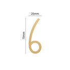 Golden Brass Door Numbers – Custom Decorative Wall Figures for Villas Hotels and Dormitories (5cm/7cm) 7cm 6