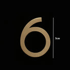 Golden Brass Door Numbers – Custom Decorative Wall Figures for Villas Hotels and Dormitories (5cm/7cm) 5cm 6