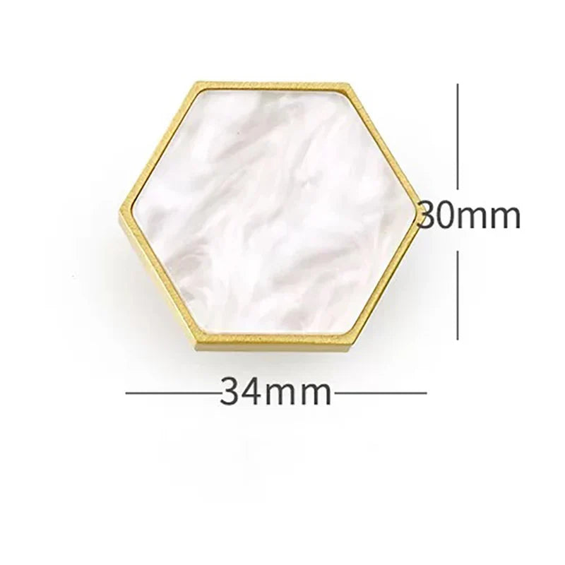 Modern Brass Shell Knobs – Colorful Cabinet Pulls for Wardrobes Dressers and Cupboards white B 34mm knob