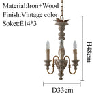 Vintage Wooden Chandeliers - Retro Suspension Lighting For Kitchen Baby Room Nursery Loft And