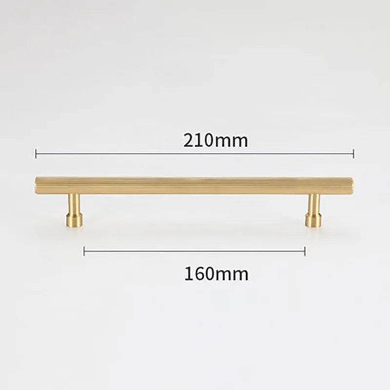 Gold and Black Brass T-Bar Handles – Straight Line Cabinet Pulls and Wardrobe Knobs TB9013-G210 Handles