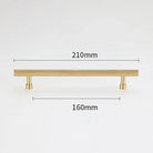 Gold and Black Solid Brass Handles – Straight Line Cabinet T-Bar and Wardrobe Pulls TB9013-G210 Handles