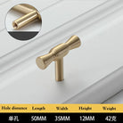 Solid Brass Kitchen Cabinet Handles – Modern Bar Pulls for Drawers and Wardrobes 50mm Handles