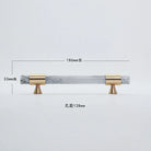 Natural Stone Cabinet Handles – Brass and Marble Wardrobe Knobs for Nordic Furniture white a 2 Handles