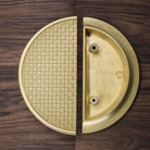 Gold Round Brass Cabinet Handles – Textured Braided Pattern Pulls for Wardrobes Bookcases and Wine Cabinets Knob