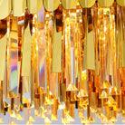Elegant Post - Modern Crystal Chandelier - Stainless Steel Golden Round Lighting For Living Rooms