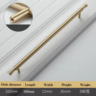 Solid Brass Kitchen Cabinet Handles – Modern Bar Pulls for Drawers and Wardrobes 380mm Handles