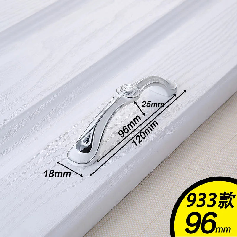 European Ivory White Cabinet Handle – Elegant Zinc Alloy Drawer Pulls for Dressers Closets and Cupboards (96mm) 933-96