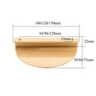 Half-Round Brass Wardrobe Handles – Modern Gold Black and Silver Cabinet Pull Knobs (100mm/120mm/150mm) knob