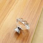 Round Cut Crystal Ball Knobs – Polished Chrome Cabinet Handles in 30mm 40mm 50mm (Clear Pink Blue Green Amber) Knob