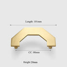 Gold Brass Octagon Cabinet Handles – Large Wardrobe Pulls and Bookcase Knobs (1 Pair) 101mm Handles