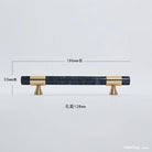 Natural Stone Cabinet Handles – Brass and Marble Wardrobe Knobs for Nordic Furniture black 2 Handles