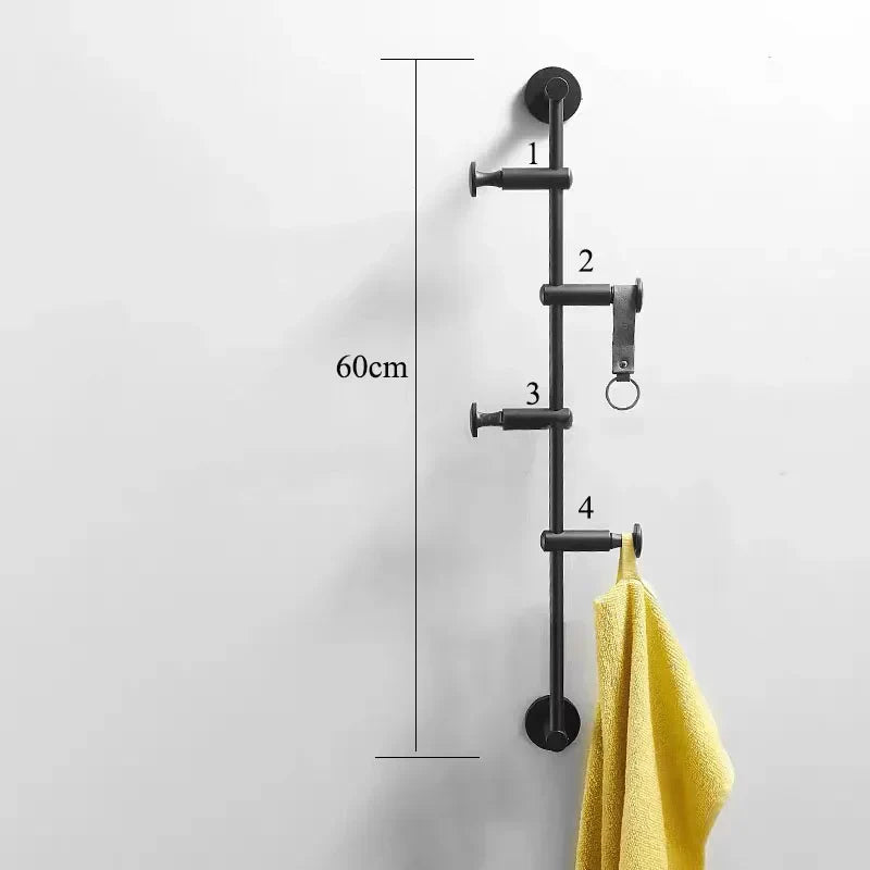 European Brass Wall Hook – 60cm Towel and Cloth Hanger for Bedroom and Washroom Storage 4-hooks 1 wall Hook