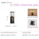 Anaïs’s Waterproof Solar Led Outdoor Light - Chic Garden And Street Lamps H37.5Cm Solar Panel Wall