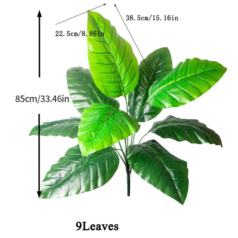 Dlight Decor 85cm Tropical Palm Banana Tree Branch with Monstera Leaves D