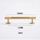 Gold Brass Vertical Linear Cabinet Handles – American-Style Wardrobe and Bar Pulls 155mm Handles