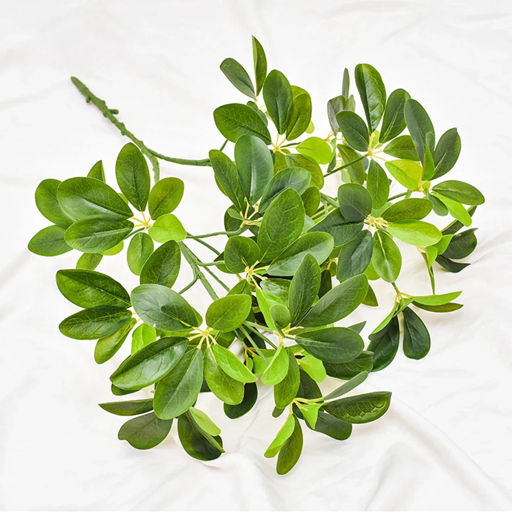 Dlight Decor 73cm Tropical Ficus Palm Tree Branch with Monstera Leaves