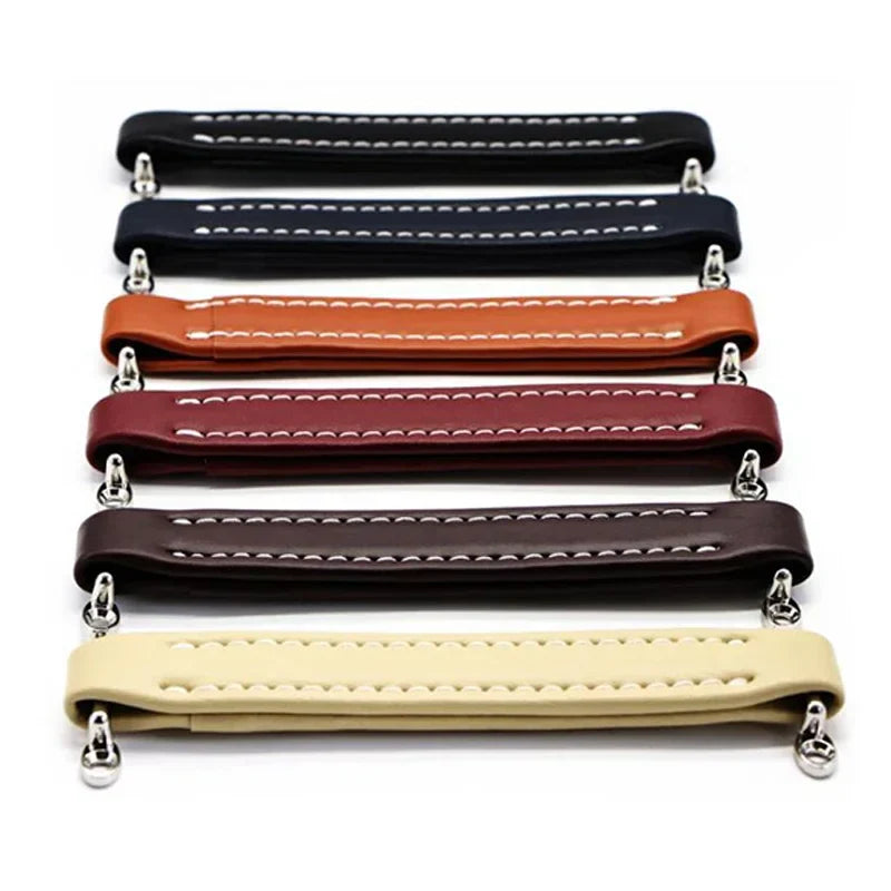 Vintage Leather Furniture Handle – Soft Suitcase-Style Drawer Pulls for Cabinets and Chests Handles